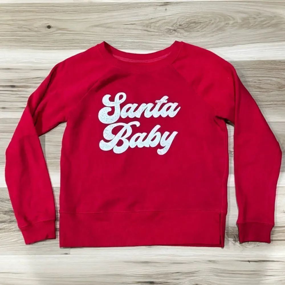 Grayson Threads Red Santa Baby Crewneck Sweatshirt Women’s Small